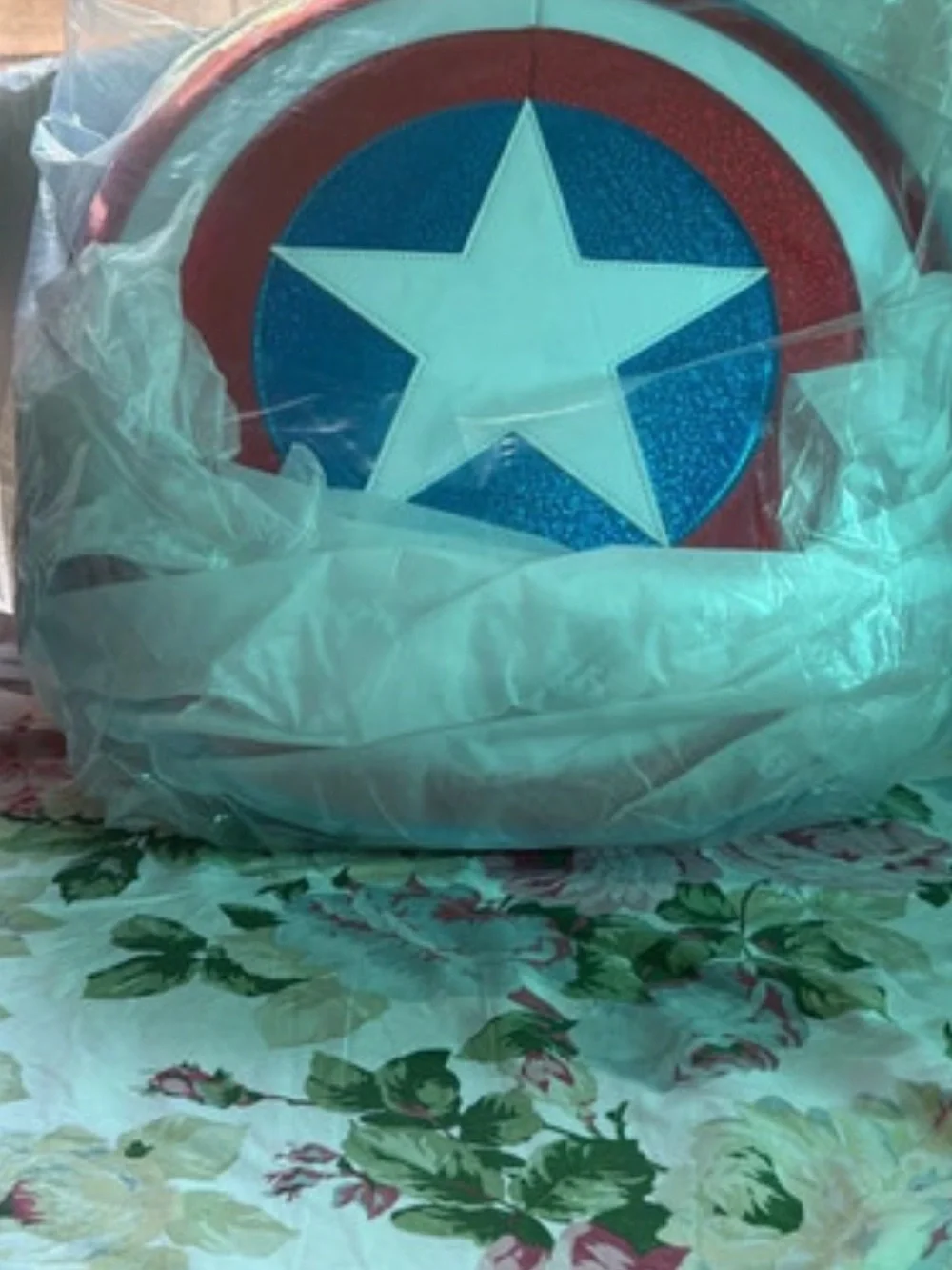 Disney Captain America Shield Backpack in Red, Blue, White